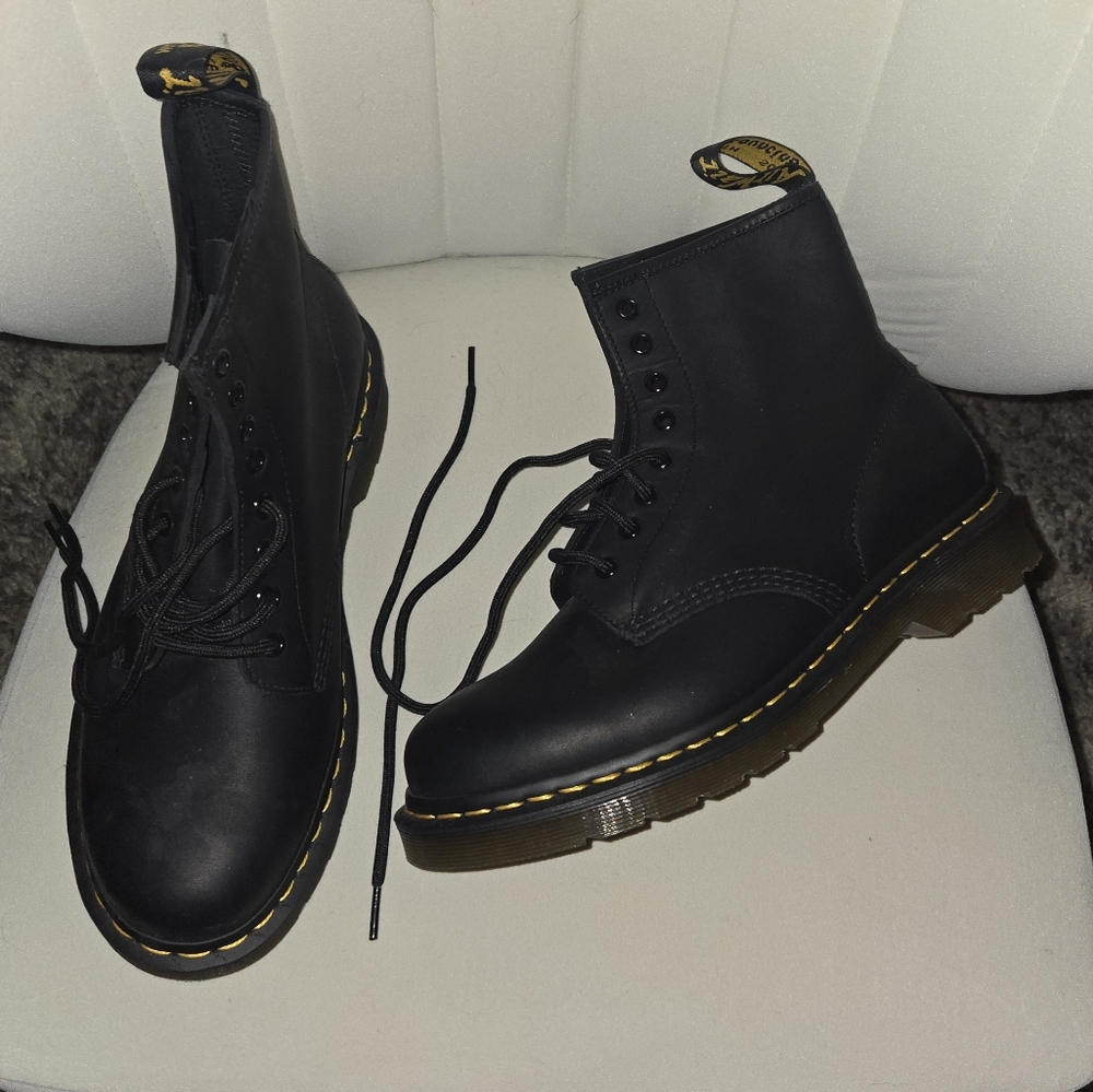Dr. Martens 1460 Smooth Black Boots With Airwalk Soles